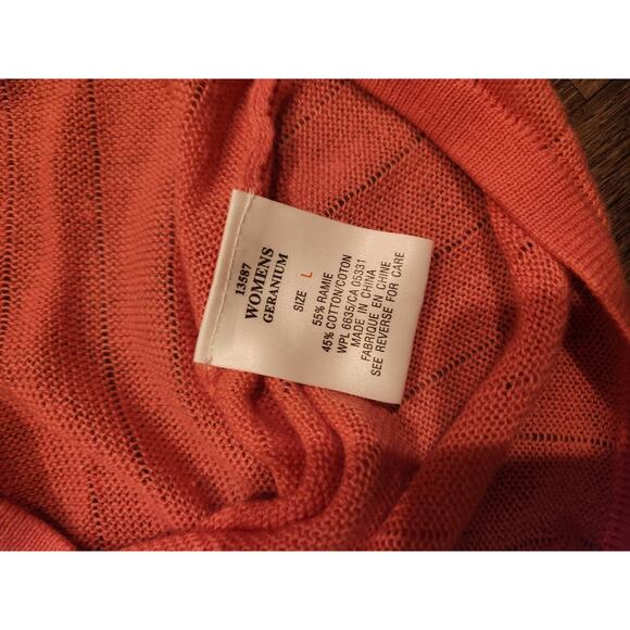 Vintage Large Women's Woolrich Sweater Cardigan With Hood Light Weight Coral Zip - Picture 3 of 5